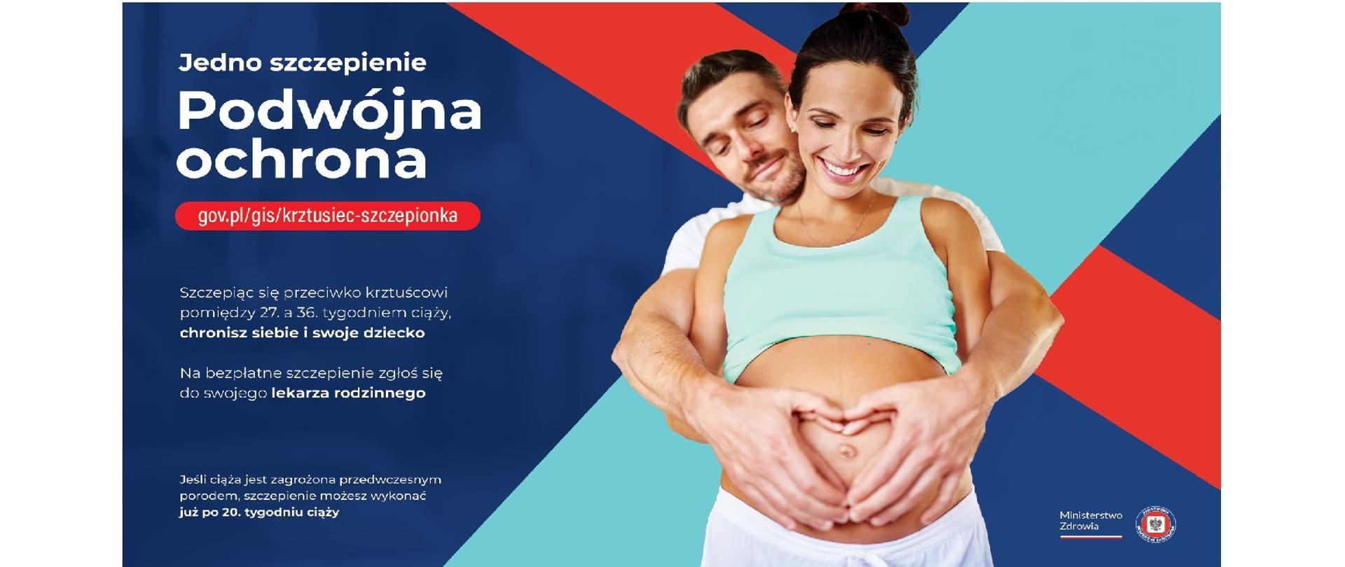 Jedno szczepienie Podwójna ochrona. Szczepiąc się przeciwko krztuścowi pomiędzy 27. a 36 tygodniem ciąży, chronisz siebie i swoje dziecko. Na bezpłatne szczepienie zgłoś się na swojego lekarza rodzinnego. Jeśli ciąża jest zagrożona przedwczesnym porodem szczepienia możesz wykonać już po 20. tygodniu ciąży.