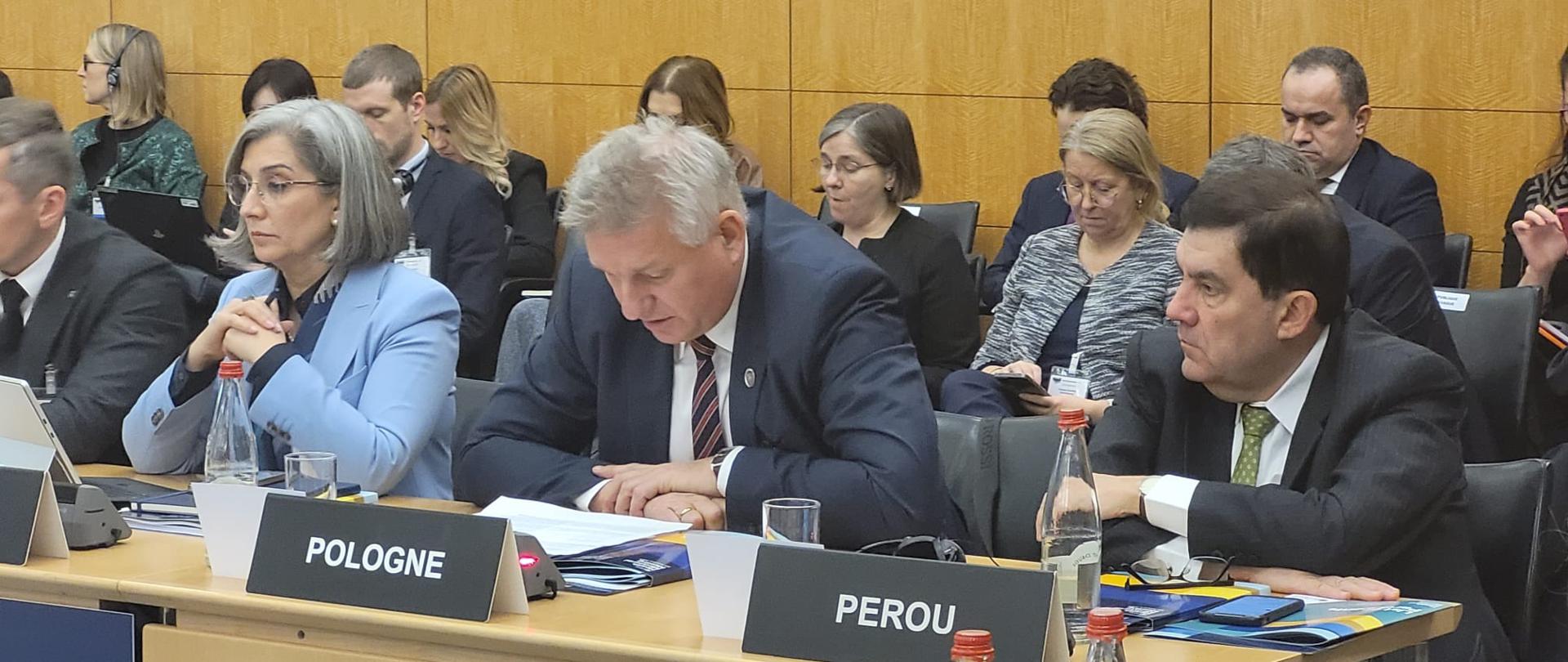 Wiceminister Wojciech Konieczny na spotkaniu Komitetu Zdrowia OECD w Paryżu.