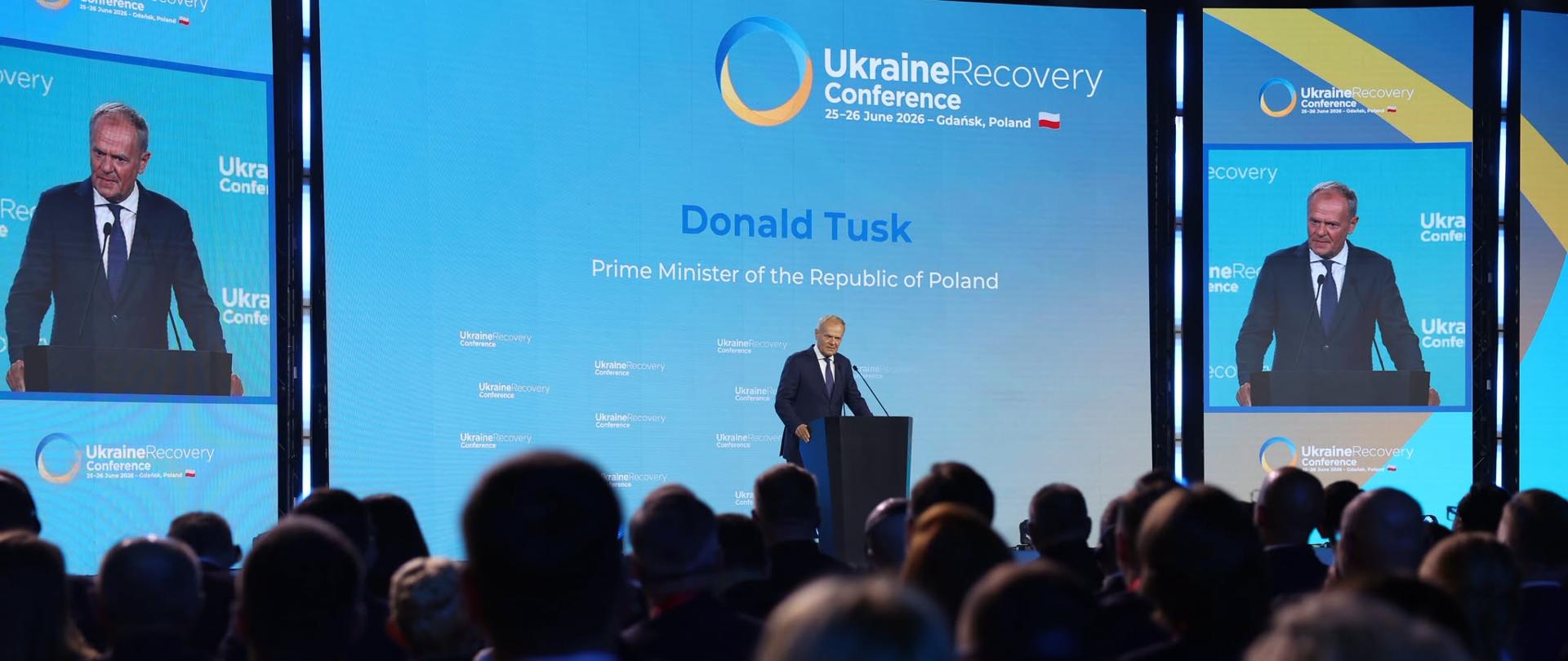 Premier Donald Tusk podczas Konferencji na rzecz Odbudowy Ukrainy