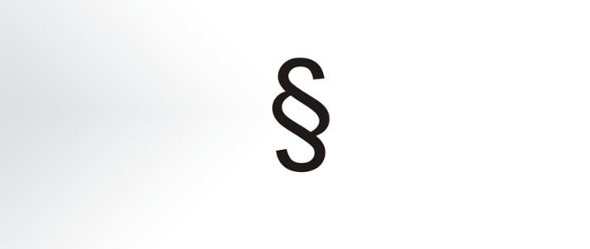 Zdjęcie przedstawia logo paragrafu na białym tle