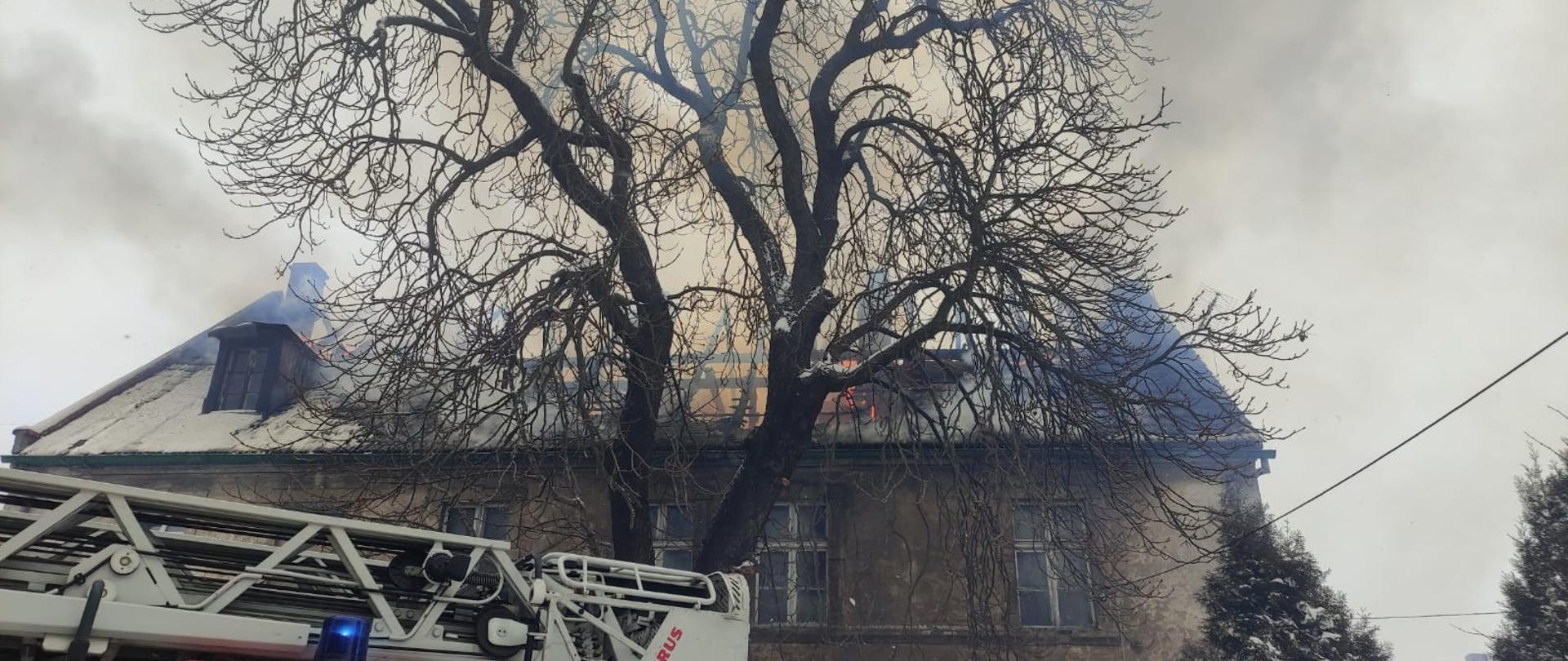 Pożar budynku wielorodzinnego w Siechnicach 