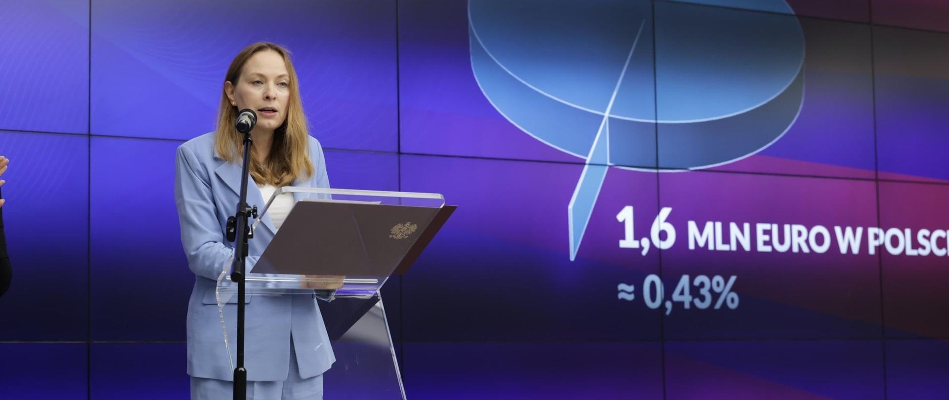 Na zdjęciu Pani Minister Katarzyna Pełczyńska-Nałęcz podczas konferencji prasowej