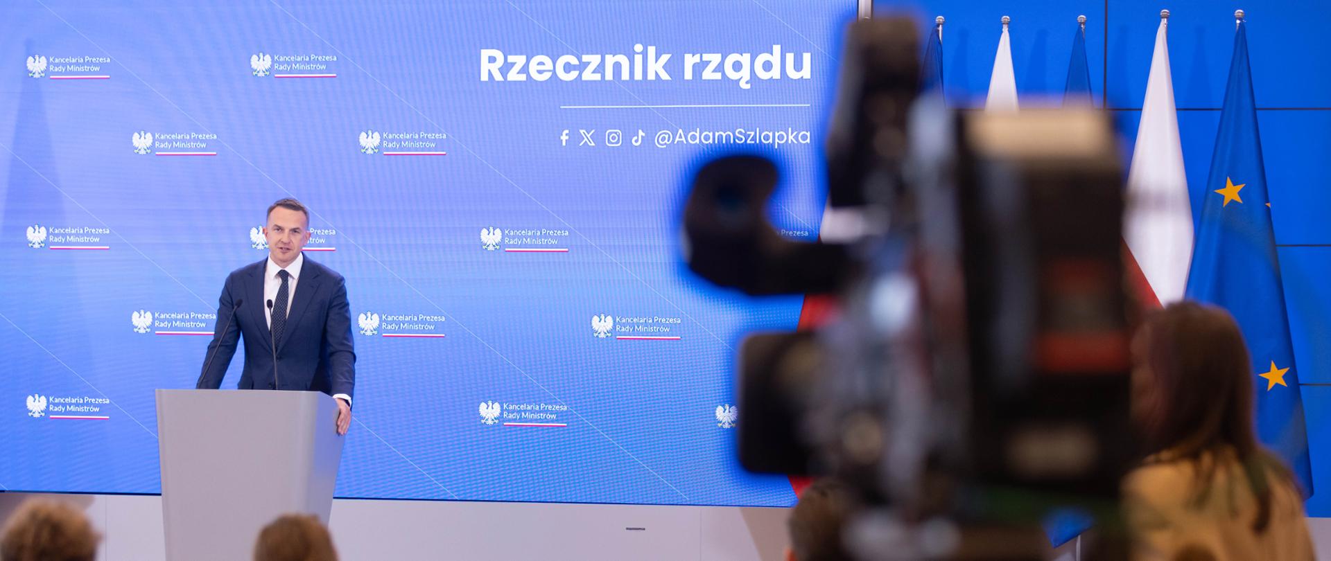 Konferencja prasowa Rzecznika Rządu Adama Szłapki