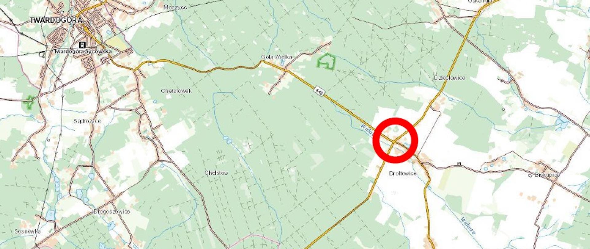 DK25 Drołtowice mapa lokalizacji 