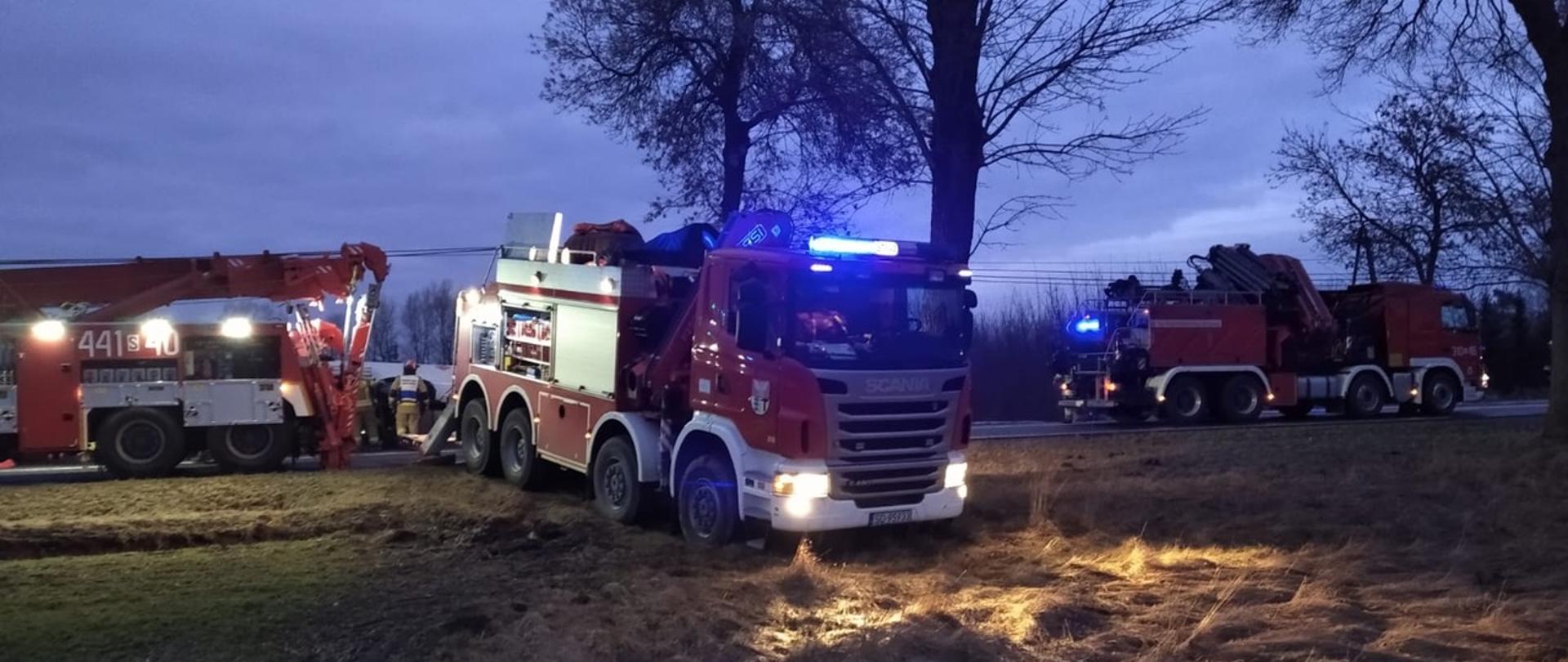 Wypadek cysterny - miejscowość Rudniki - Działania SRGT Dąbrowa Górnicza