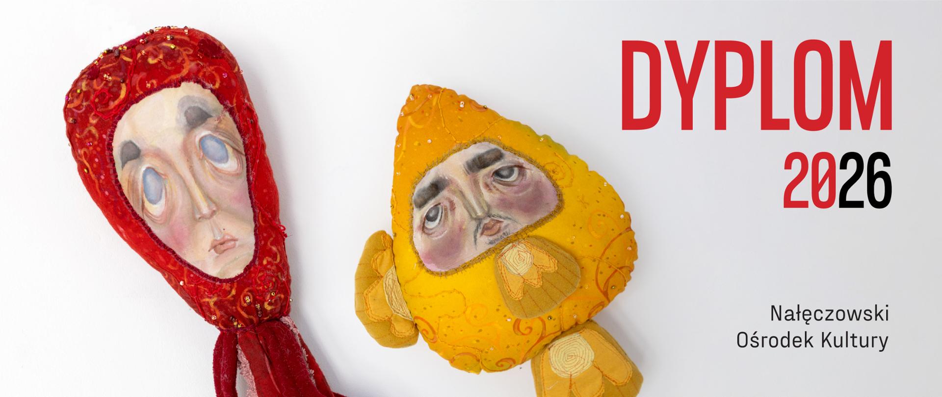 Baner do wystawy dyplomów z zabawkami w kształcie ryb