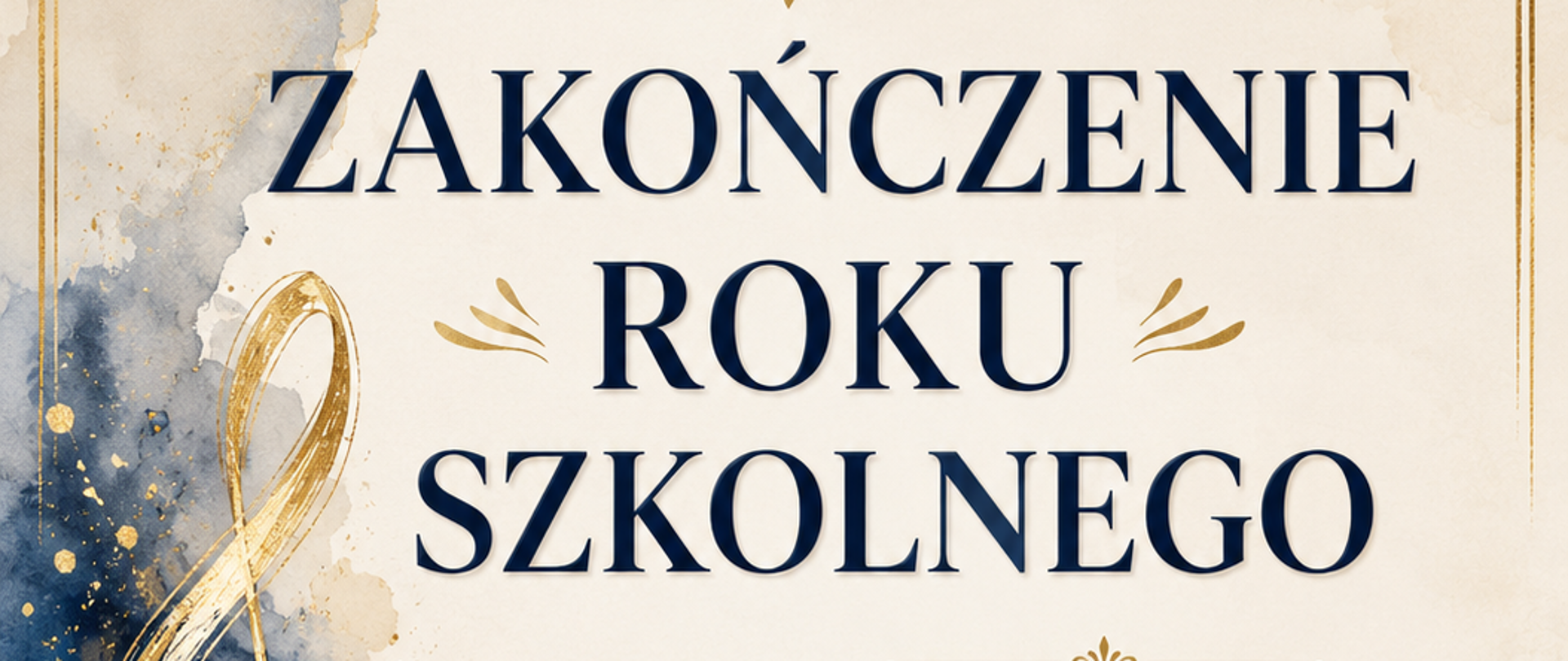 plakat wykonany w technologii AI. U dołu po lewej instrumenty muzyczne, nad nimi klucz wiolinowy. Napisy w kolorach czarnym i złotym.