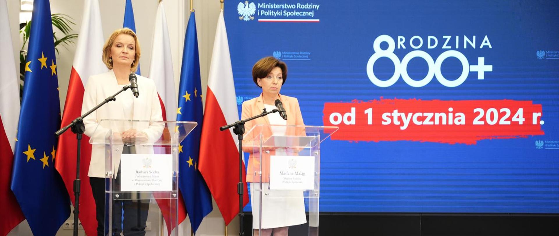 Minister Marlena Maląg and Barbara Socha on family programs