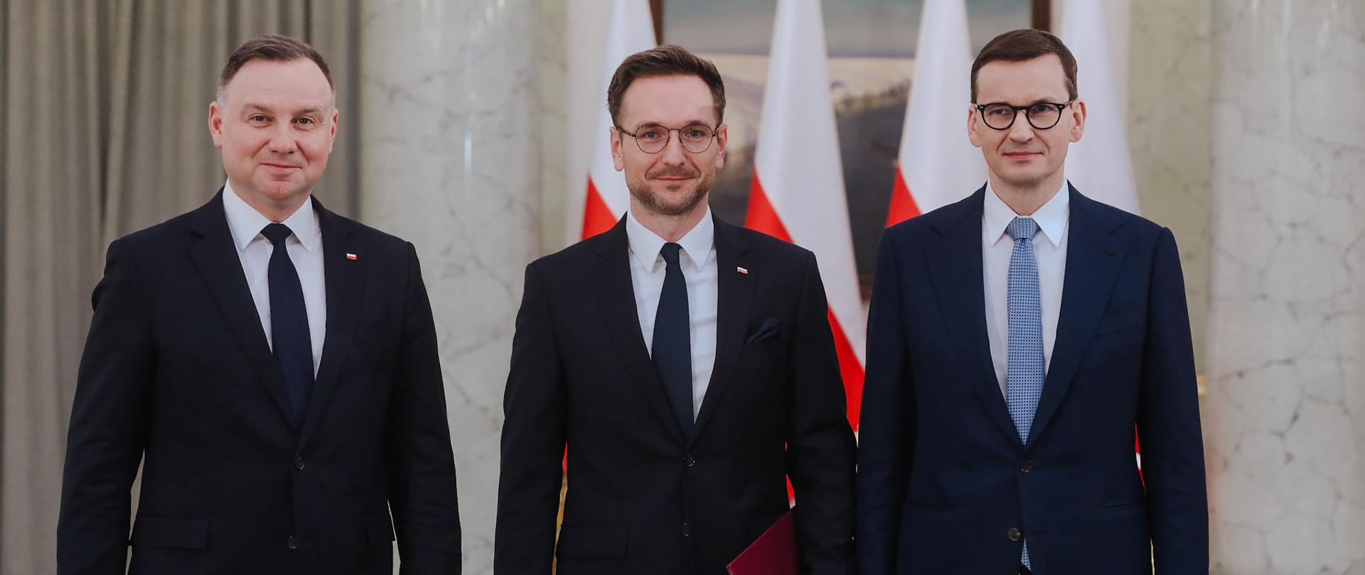 Prezydent Andrzej Duda, minister Waldemar Buda i premier Mateusz Morawiecki. 