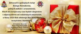 Życzenia Świąteczne Warmińsko-Mazurskiego Komendanta Wojewódzkiego PSP