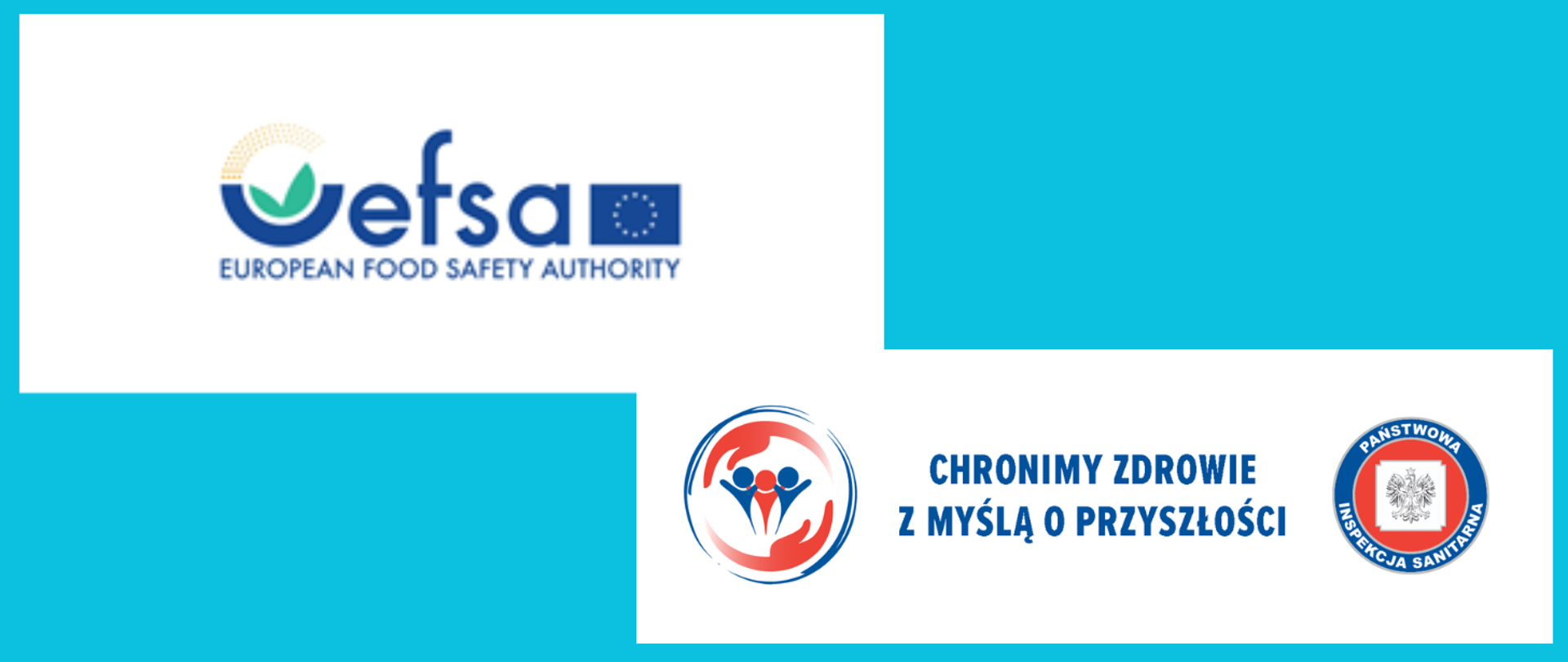  kampanii EFSA Safe2Eat, Logo Inspekcji Sanitarnej, napis "Chronimy zdrowie z myślą o przyszłości"