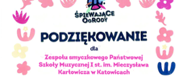 Dyplom i podziękowania dla za udział w Koncercie z cyklu „Śpiewające ogrody” pt. „W Świątecznym nastroju” dla Danuty Sobik Ptok