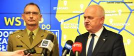 Wojewoda lubuski Władysław Dajczak oraz Szef Centralnego Wojskowego Centrum Rekrutacji w Zielonej Górze płk Grzegorz Dyrka