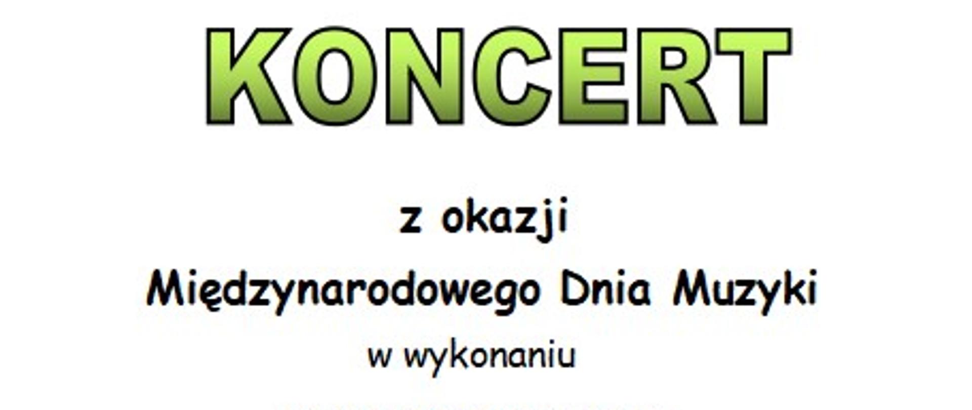 Plakat - zaproszenie na koncert z okazji Międzynarodowego Dnia Muzyki