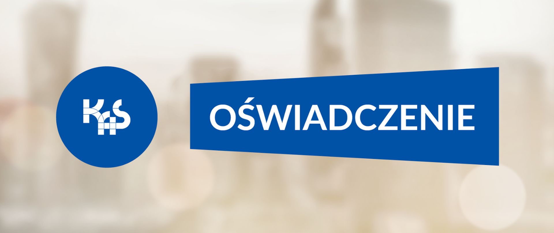 Z lewej strony napis KAS. Z prawej oświadczenie.