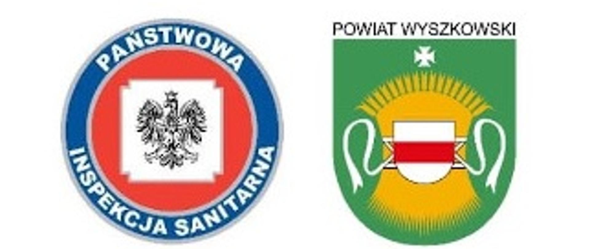 LOGO PAŃSTWOWEJ INSPEKCJI SANITARNEJ I POWIATU WYSZKOWSKIEGO