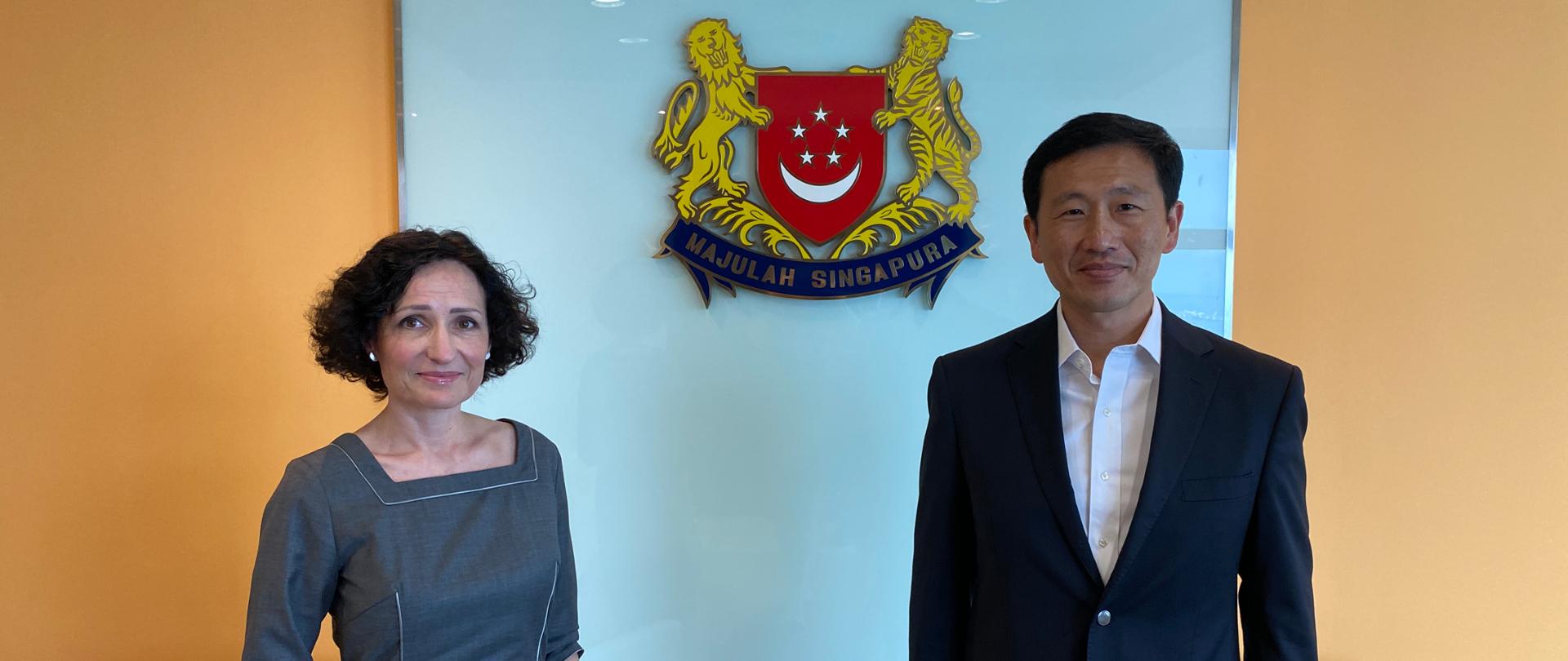 Spotkanie Ambasador Magdaleny Bogdziewicz z Ministrem Transportu Singapuru Ong Ye Kung