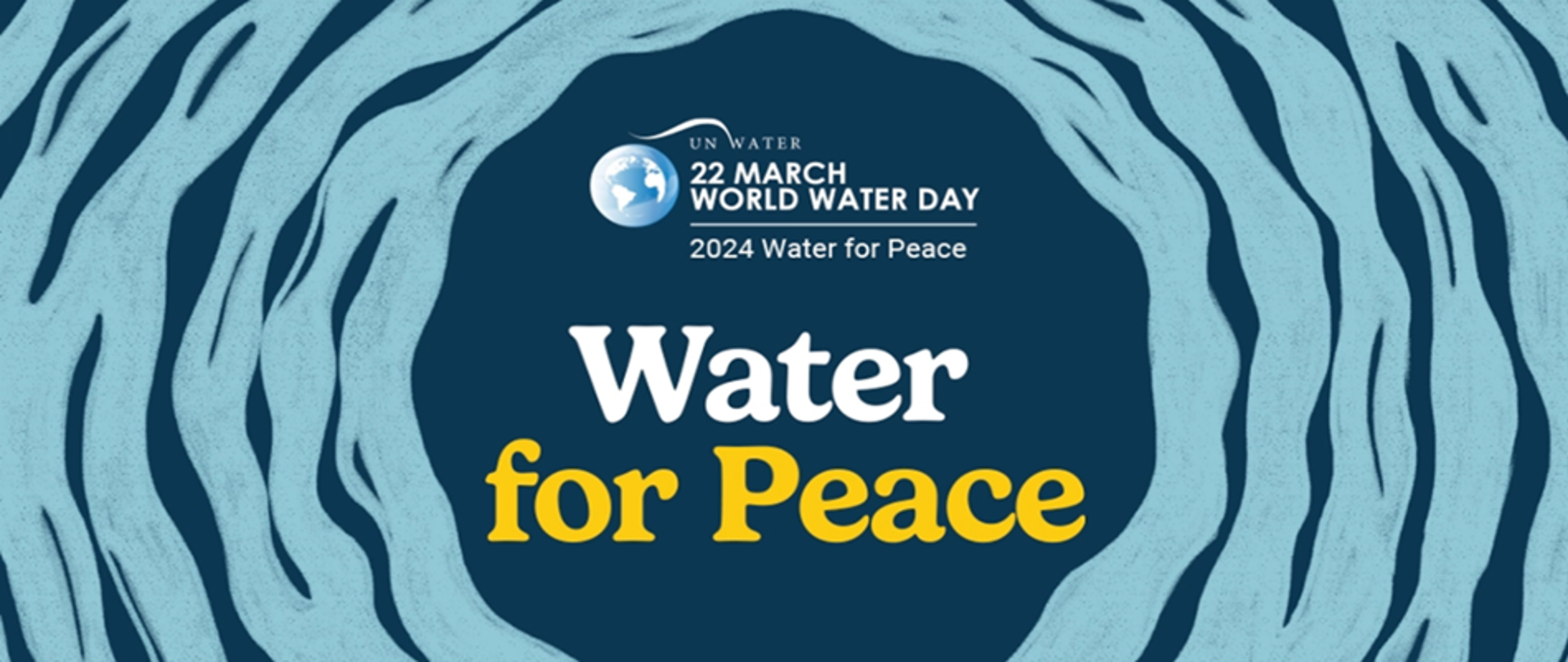 na zdjęciu napis water for peace w kręgach wodnych