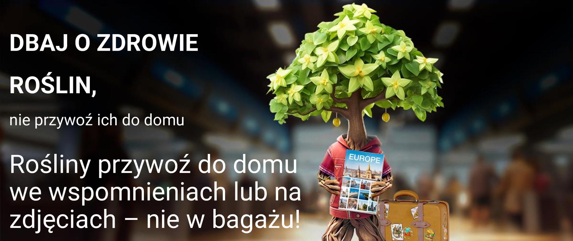 Plakat Kampanii #PlantHealth4Life - napis: Dbaj o zdrowie roślin nie przywoź ich do domu