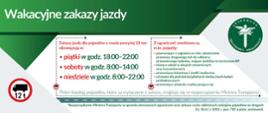 Infografika: Wakacyjne zakazy jazdy