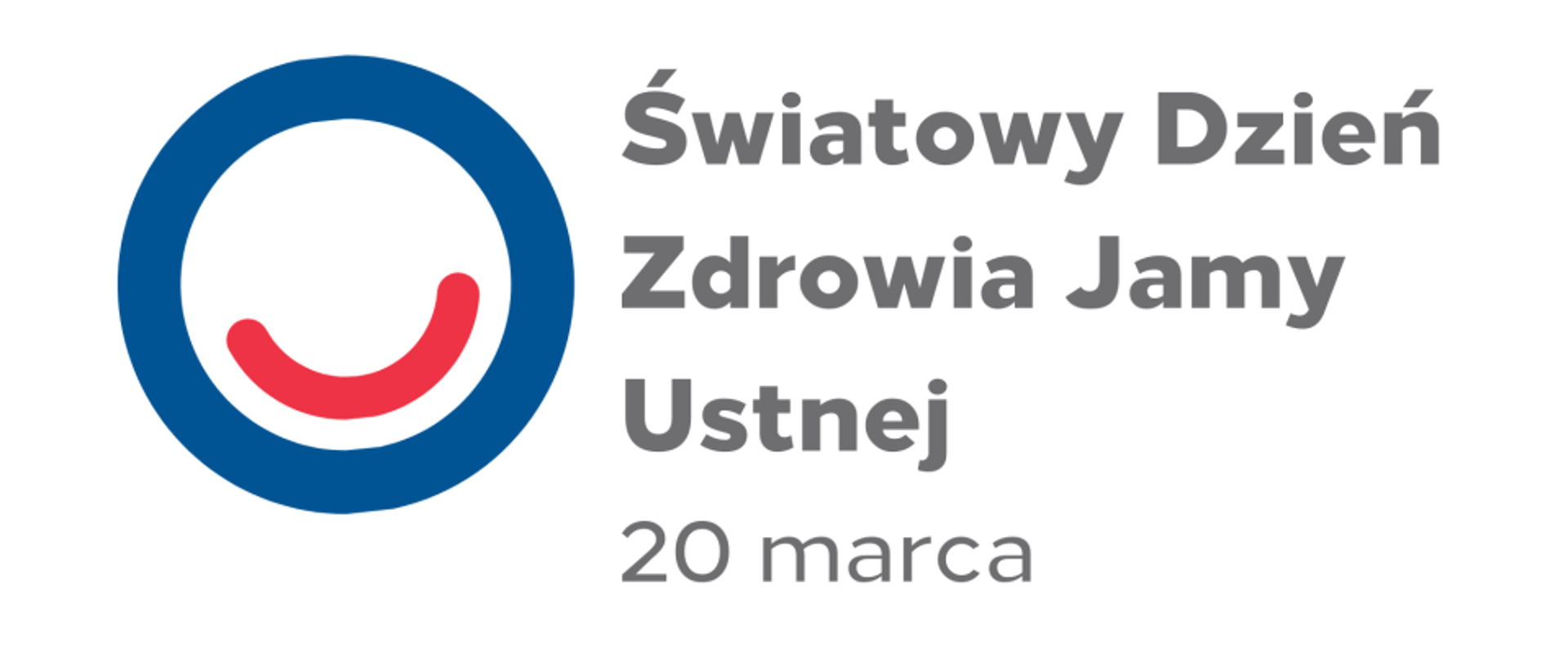 światowy dzień zdrowia jamy ustnej, 20 marca, logo. koło niebieskie
