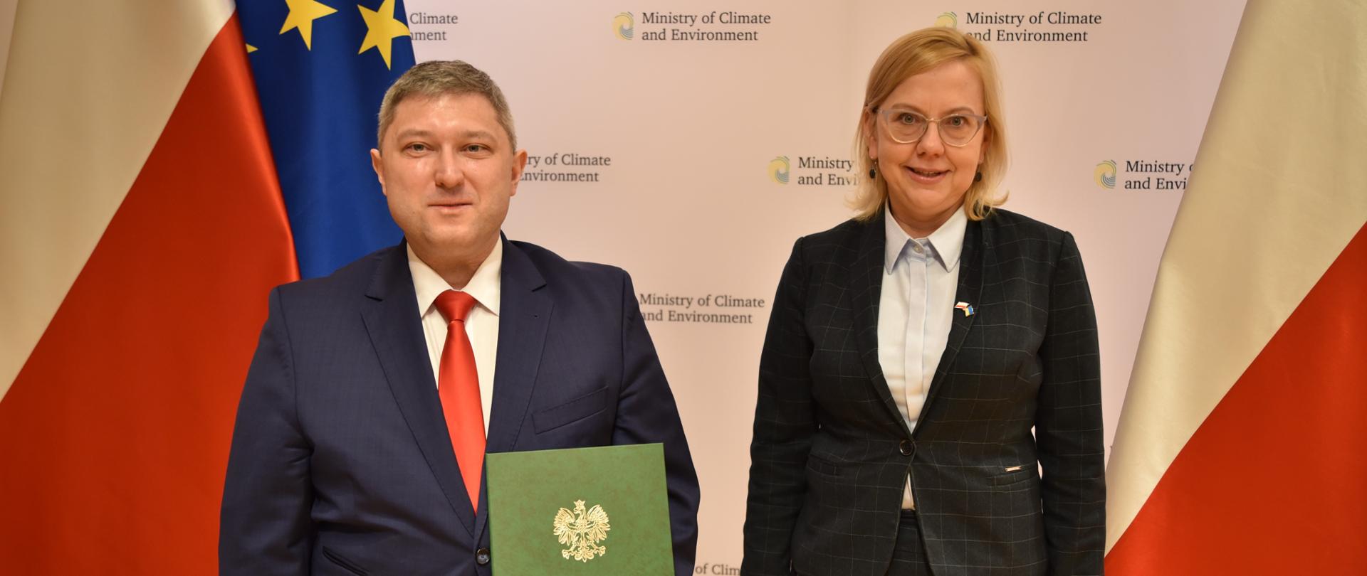 Minister klimatu i środowiska Anna Moskwa oraz Prezes NFGOŚiGW Przemysław Ligenza