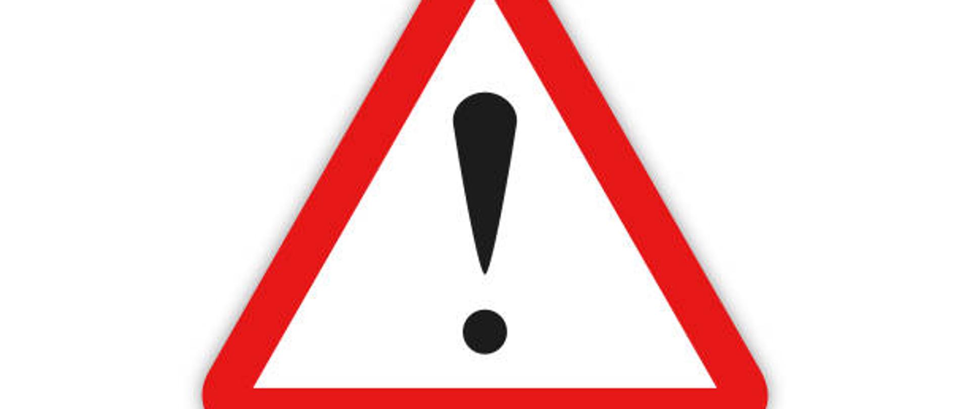 Warning sign with exclamation mark vector illustration