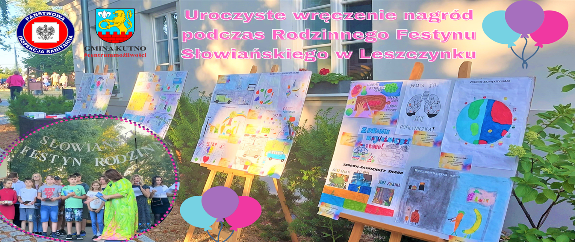 Uroczyste wręczenie nagród podczas Rodzinnego Festynu Słowiańskiego w Leszczynku