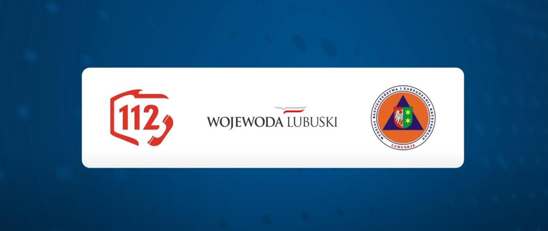 Zdjęcie przedstawia Logo Dnia Numeru 112 z lewej strony czerwony napis 112, pośrodku napis wojewoda lubuski, z prawej strony logo lubuskie województwo