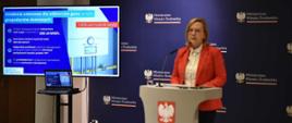 Minister Anna Moskwa podczas konferencji prasowej