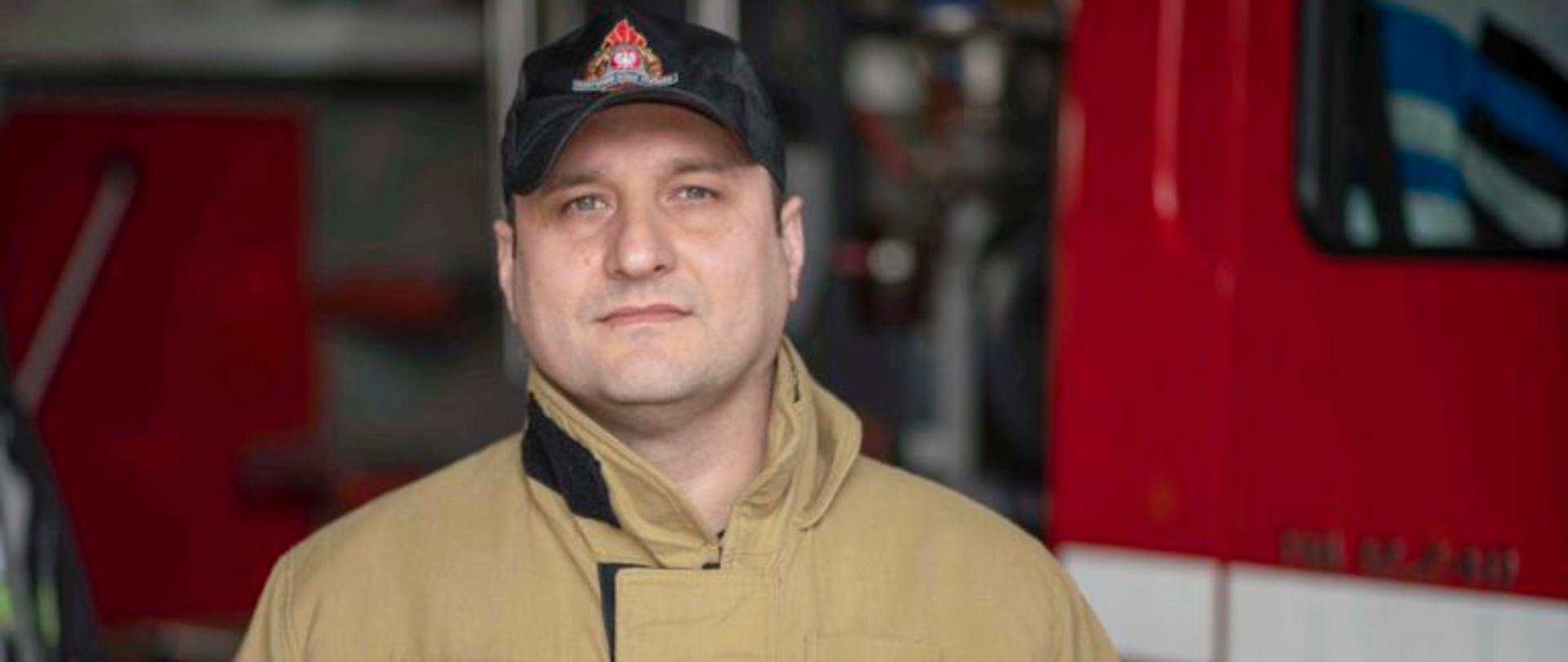 Portret dowódcy zmiany trzeciej w ubraniu specjalnym