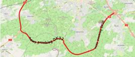 Mapa z nowym przebiegiem DK32