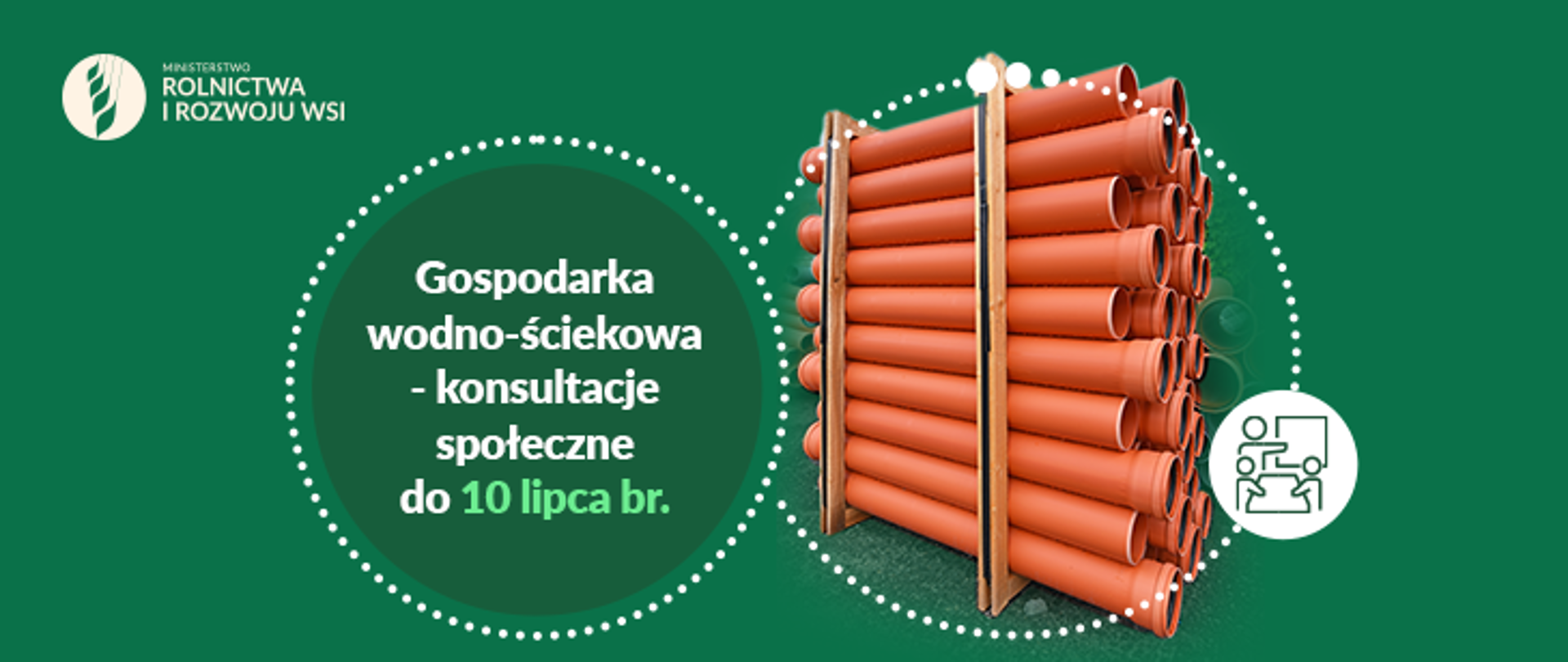 Infografika - Gospodarka wodno-ściekowa - konsultacje społeczne do 10 lipca br.