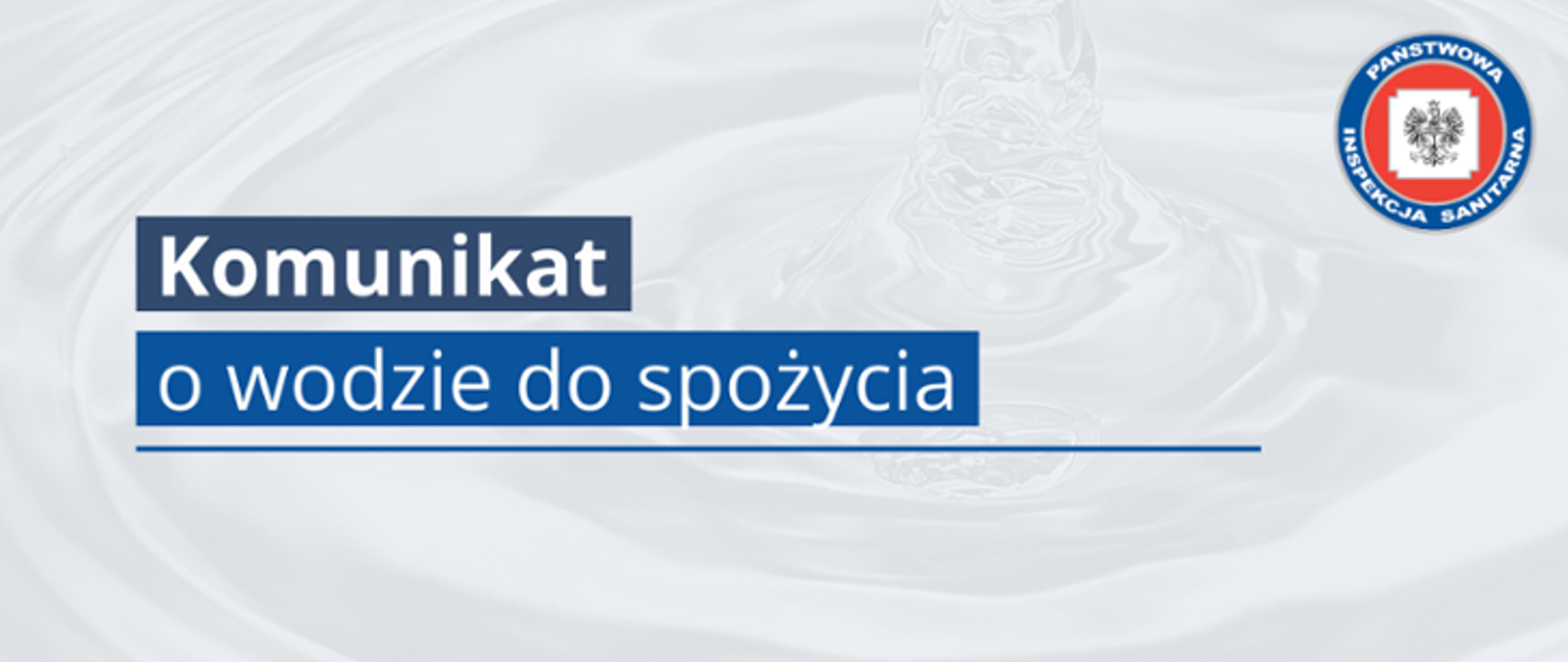 komunikat o wodzie do spożycia