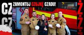 Obraz przedstawia grafikę Ogólnopolskiej akcji Radia ZET i Państwowej Straży Pożarnej - "Czadowa Straż"