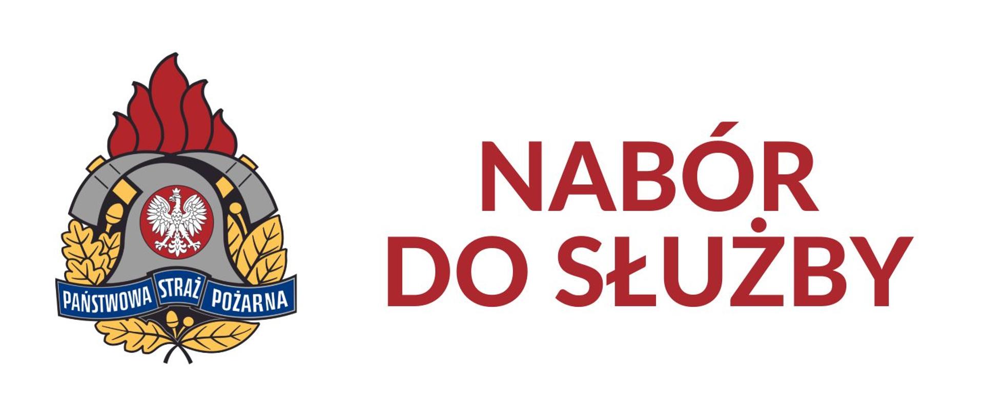 po lewej stronie logo PSP po prawej napis nabór do służby