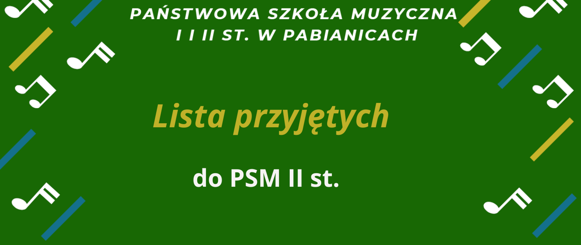 Lista przyjętych do PSM II st.