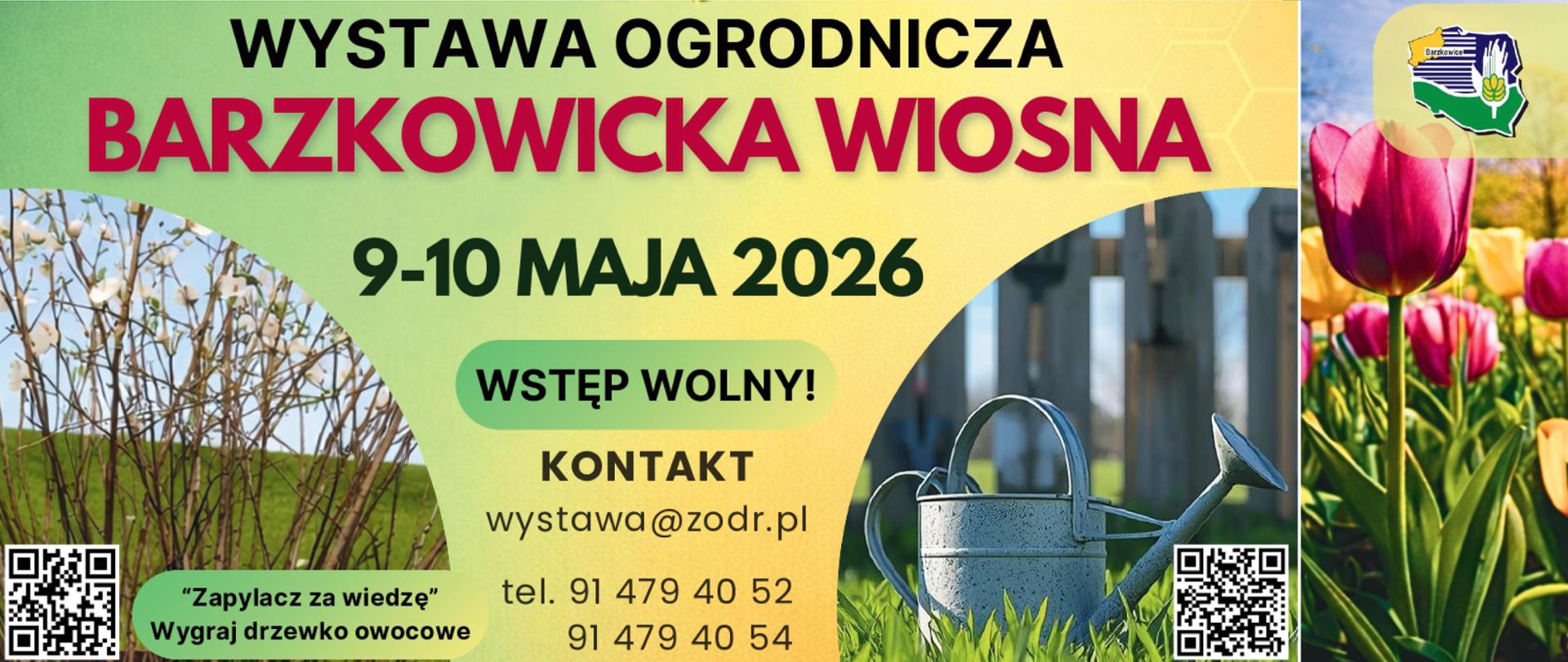 Dane o wystawie, konewka i tulipany