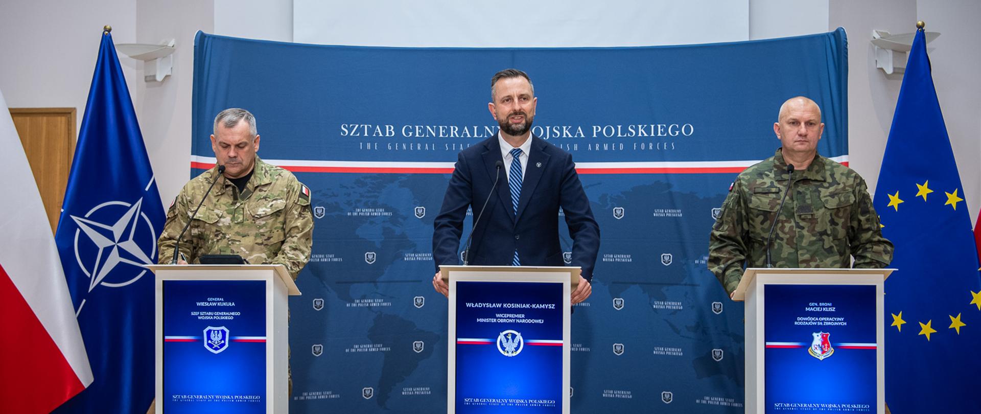 4 września w Sztabie Generalnym WP odbyła się konferencja prasowa Władysława Kosiniaka-Kamysza, wicepremiera, ministra obrony narodowej, generała Wiesława Kukuły, szefa Sztabu Generalnego WP i gen. broni Macieja Klisza, dowódcy operacyjnego RSZ.