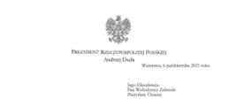 List Prezydenta Rzeczypospolitej Polskiej do Prezydenta Ukrainy z okazji 80. rocznicy tragedii w Babim Jarze