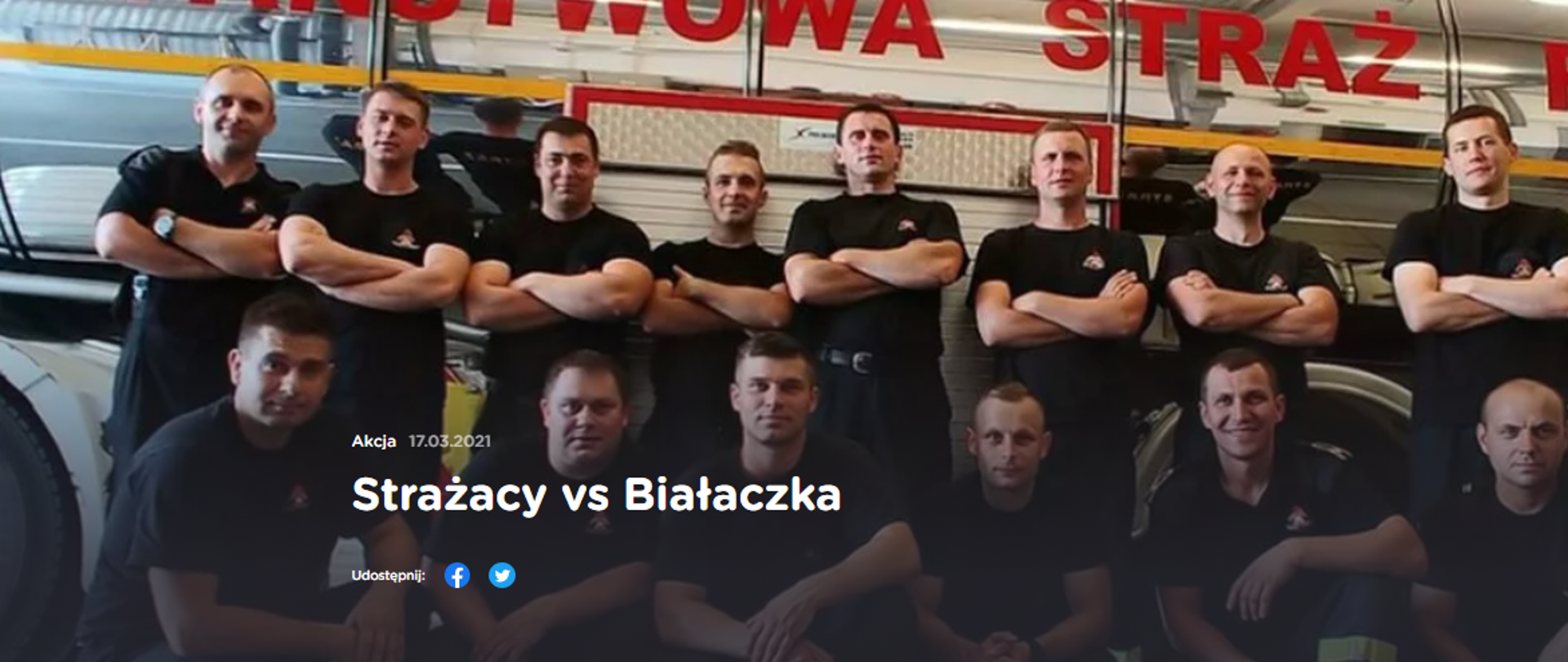 Zdjęcie przedstawia strażaków włączających się w akcję walki z białaczką