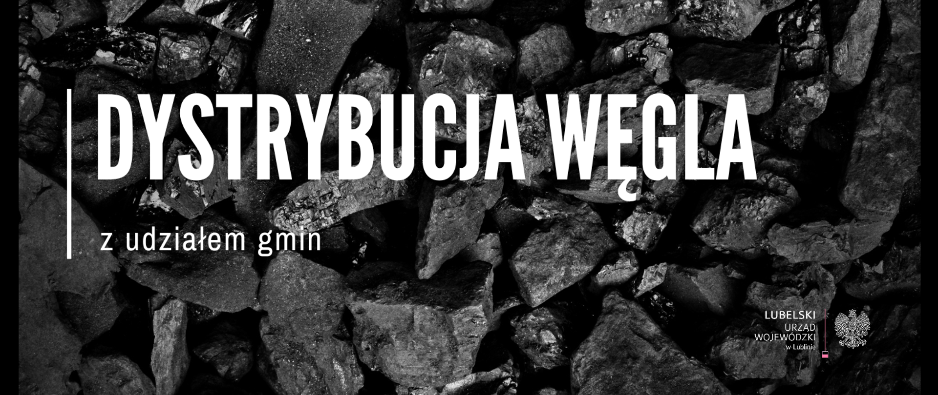 Grafika z napisem - dystrybucja węgla z udziałem gmin