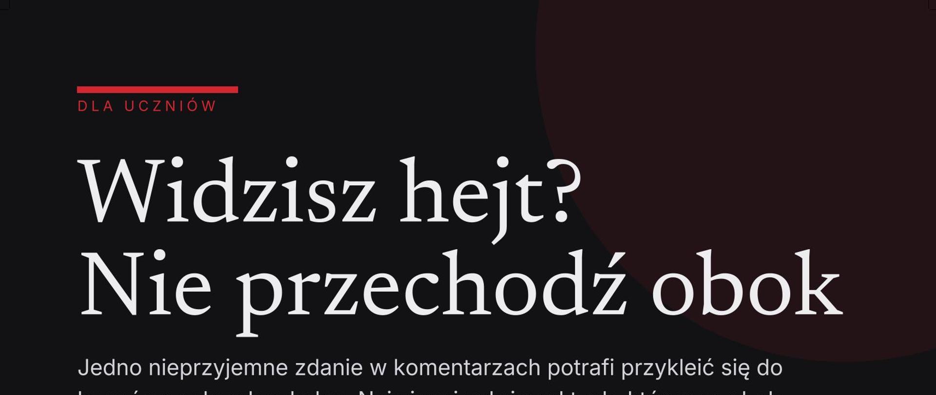 Widzisz hejt? Nie przechodź obok