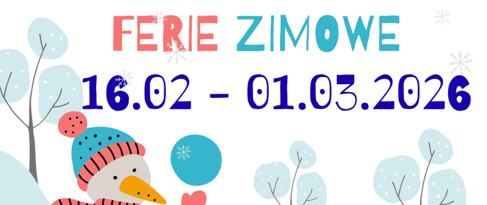 Rysunek zimowego krajobrazu z bałwankiem. Zawartość jak w treści.