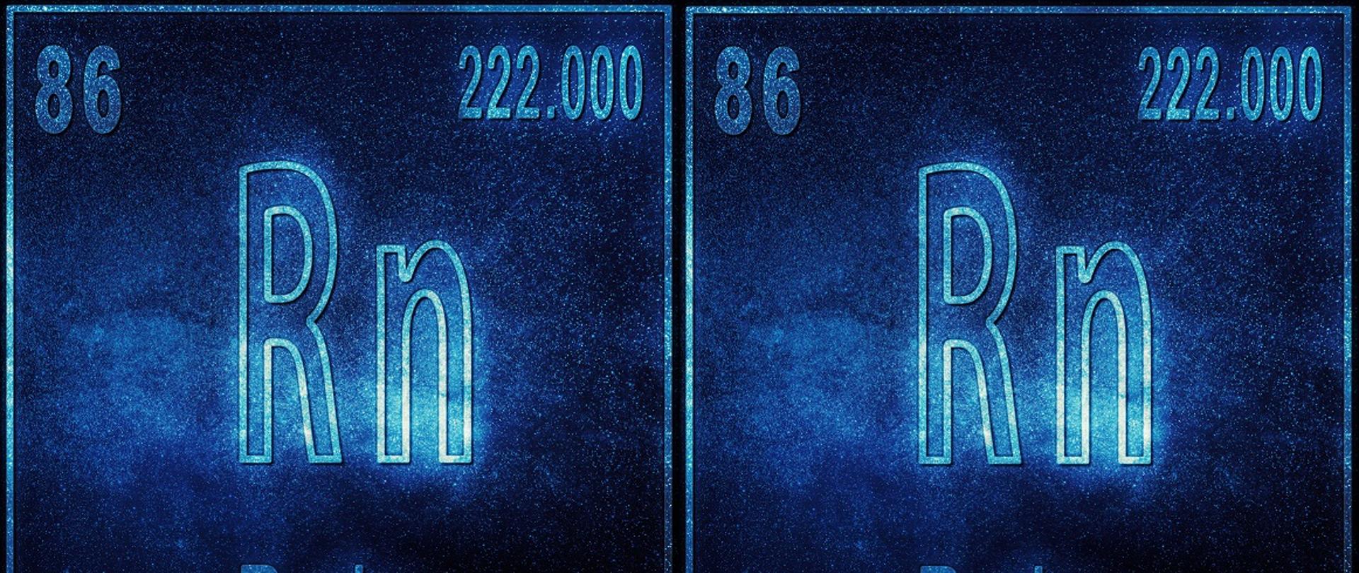 Radon - oznaczenie pierwiastka - 86 Rn 222.000. Obraz autorstwa Allexxandar na Freepik