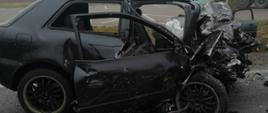 Wypadek dwóch samochodów w Kraszewie