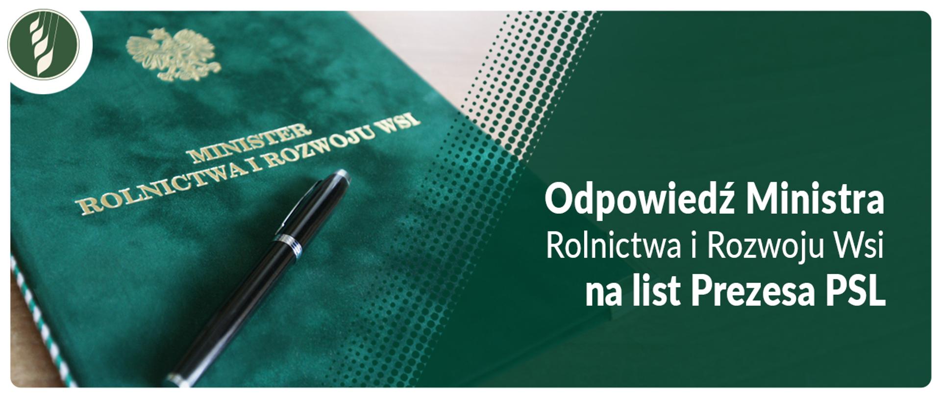 Odpowiedz Ministra na list Prezesa PSL