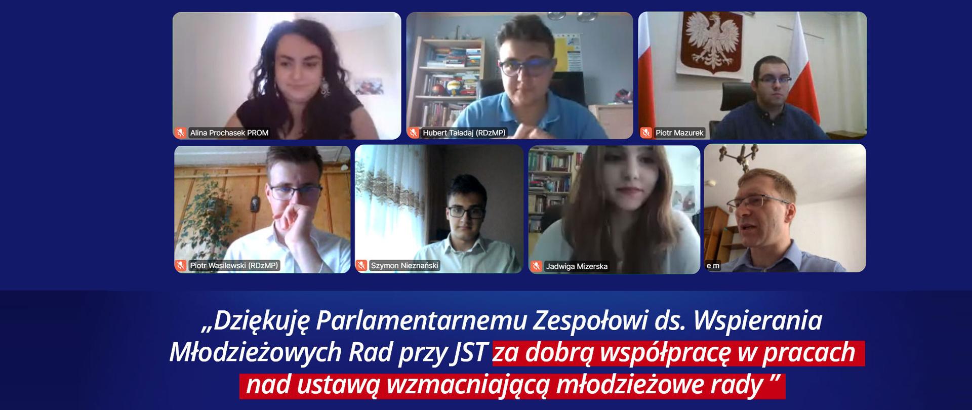 posiedzenie Parlamentarnego Zespołu do spraw Wspierania Młodzieżowych Rad przy Jednostkach Samorządu Terytorialnego w których udział wziął Minister Piotr Mazurek