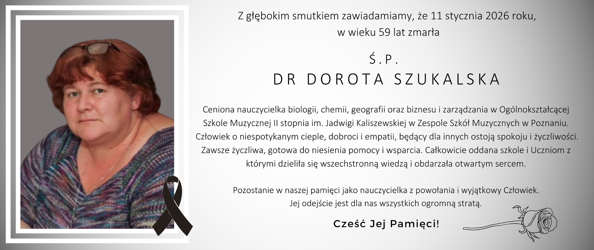 Nekrolog śp. Doroty Szukalskiej