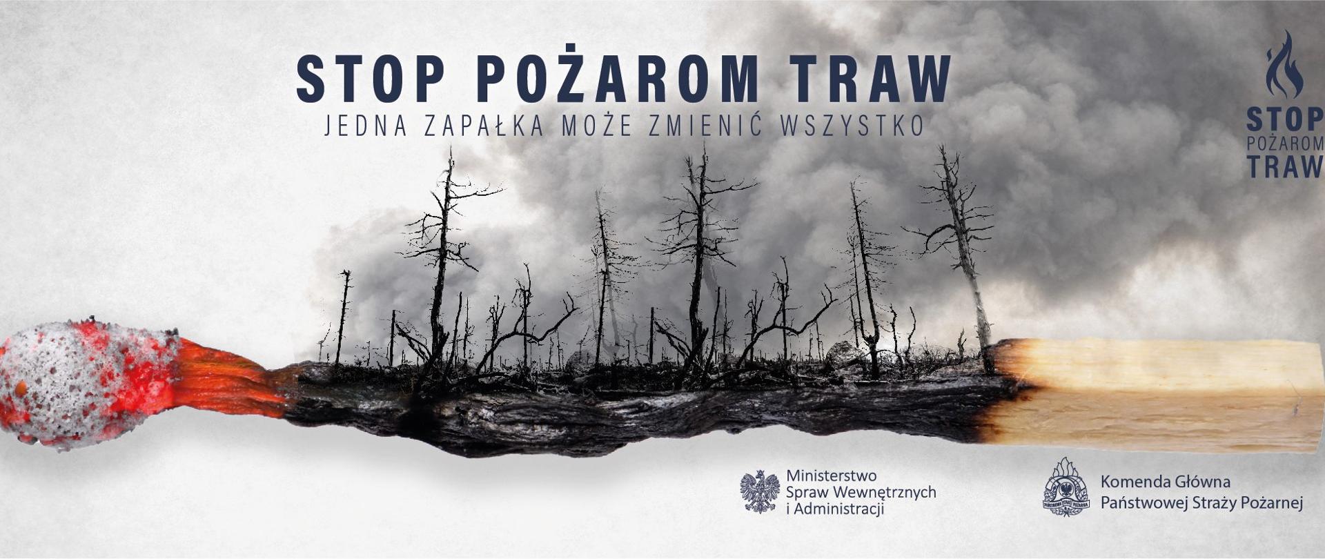 Plakat akcji społecznej stop pożarom traw